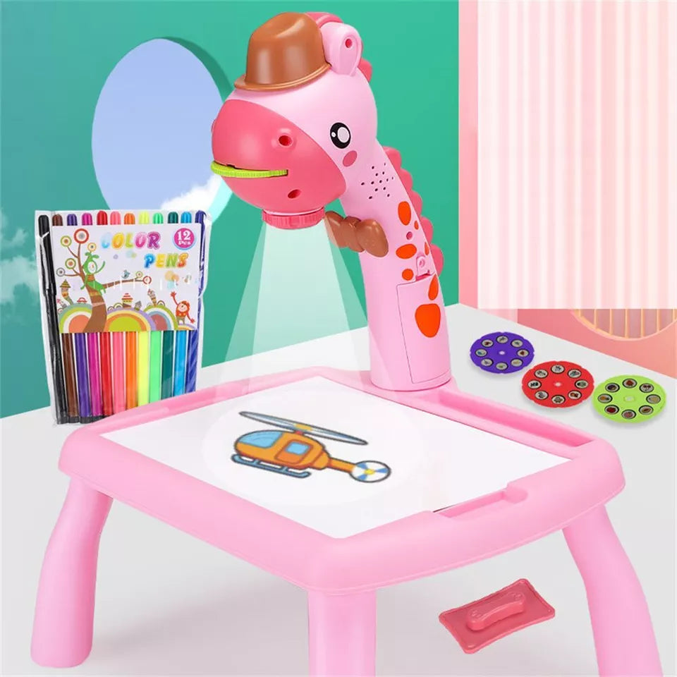 Kids LED projector drawing table